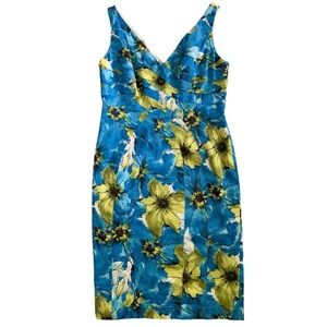 Jones New York Floral Watercolor Print Dress